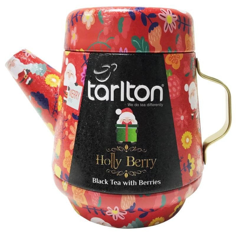WEBHIDDENBRAND TARLTON Tea Pot Holly Berry Black - sypaný čierny čaj s kúskami ovocia v plechovej kanvičke 100g